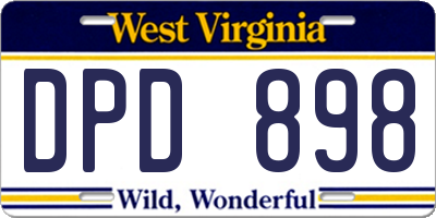 WV license plate DPD898