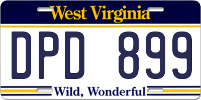 WV license plate DPD899