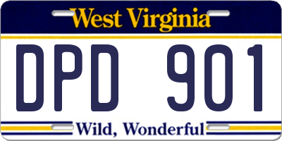 WV license plate DPD901