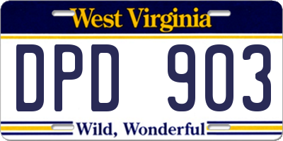 WV license plate DPD903