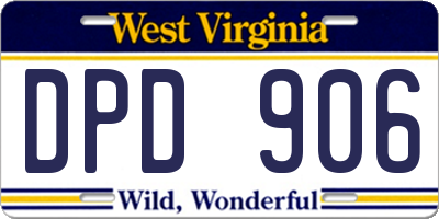 WV license plate DPD906