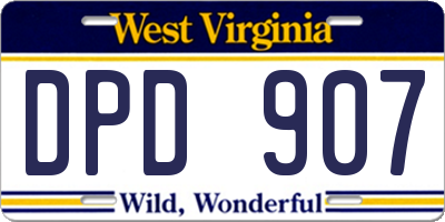 WV license plate DPD907