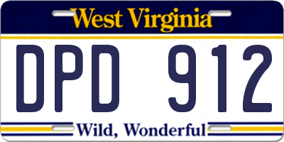 WV license plate DPD912