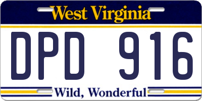 WV license plate DPD916