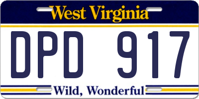 WV license plate DPD917