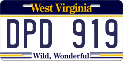 WV license plate DPD919