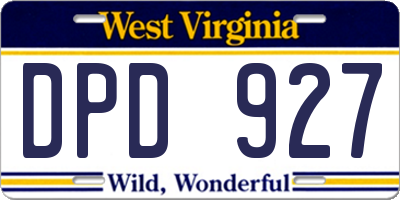 WV license plate DPD927