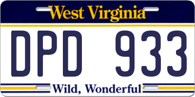 WV license plate DPD933