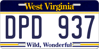 WV license plate DPD937