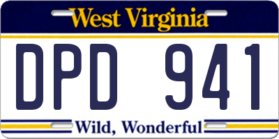WV license plate DPD941