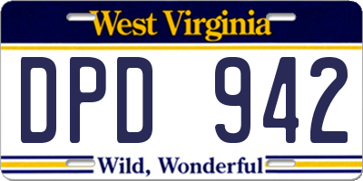 WV license plate DPD942