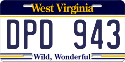 WV license plate DPD943