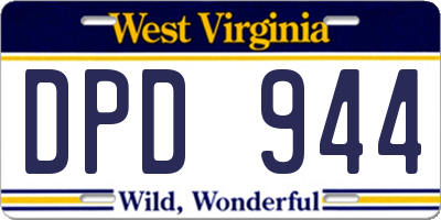WV license plate DPD944