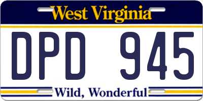 WV license plate DPD945