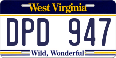 WV license plate DPD947