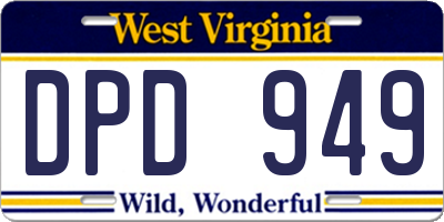 WV license plate DPD949