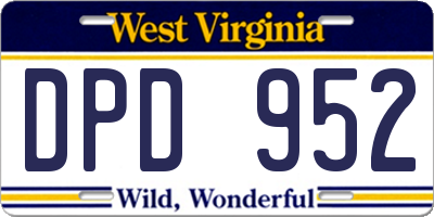 WV license plate DPD952