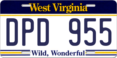 WV license plate DPD955