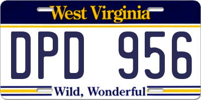 WV license plate DPD956