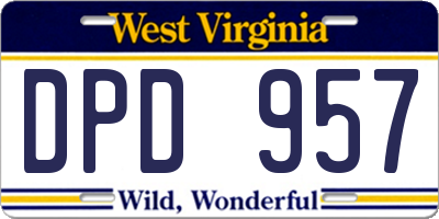 WV license plate DPD957
