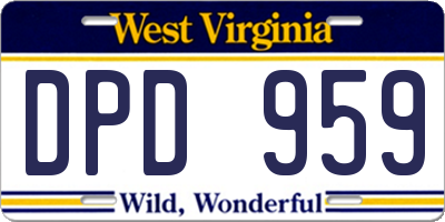 WV license plate DPD959