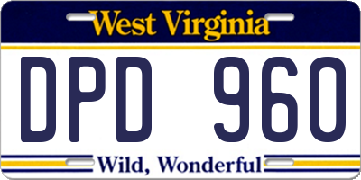 WV license plate DPD960