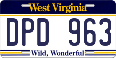 WV license plate DPD963
