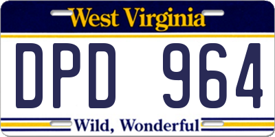 WV license plate DPD964
