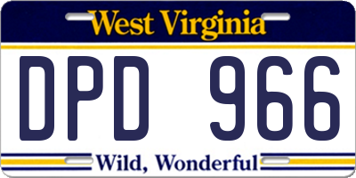WV license plate DPD966
