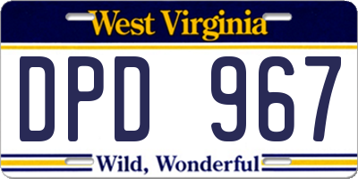 WV license plate DPD967