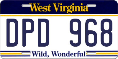 WV license plate DPD968