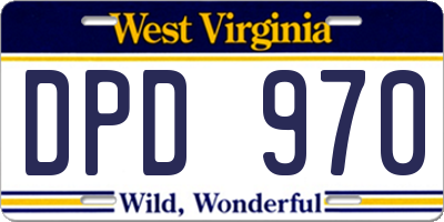WV license plate DPD970