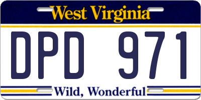 WV license plate DPD971