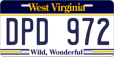 WV license plate DPD972