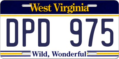 WV license plate DPD975