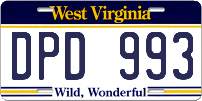 WV license plate DPD993