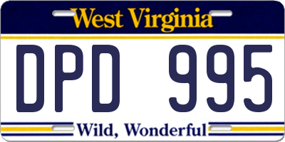 WV license plate DPD995