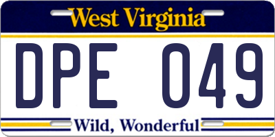 WV license plate DPE049