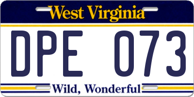 WV license plate DPE073