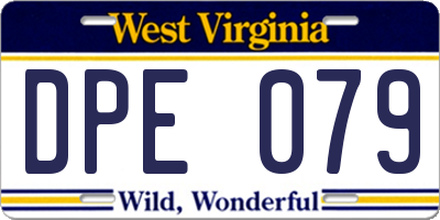 WV license plate DPE079