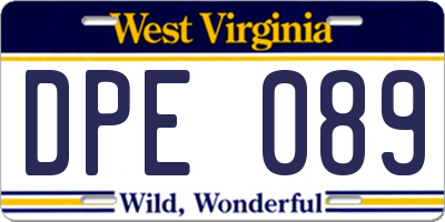 WV license plate DPE089