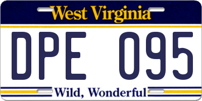 WV license plate DPE095