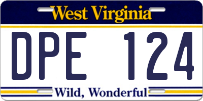 WV license plate DPE124