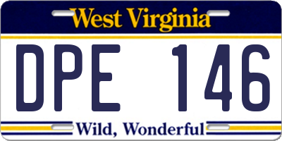 WV license plate DPE146