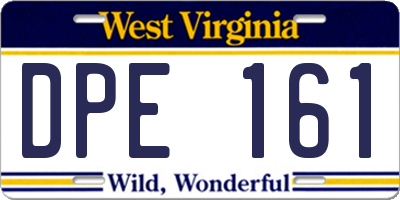 WV license plate DPE161