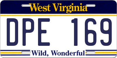 WV license plate DPE169