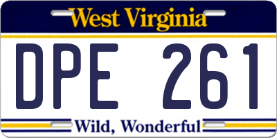 WV license plate DPE261