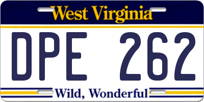 WV license plate DPE262