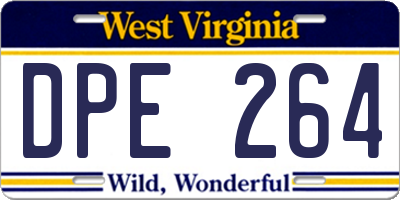WV license plate DPE264