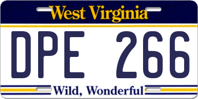 WV license plate DPE266